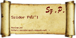 Szidor Pál névjegykártya