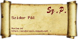 Szidor Pál névjegykártya