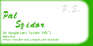 pal szidor business card